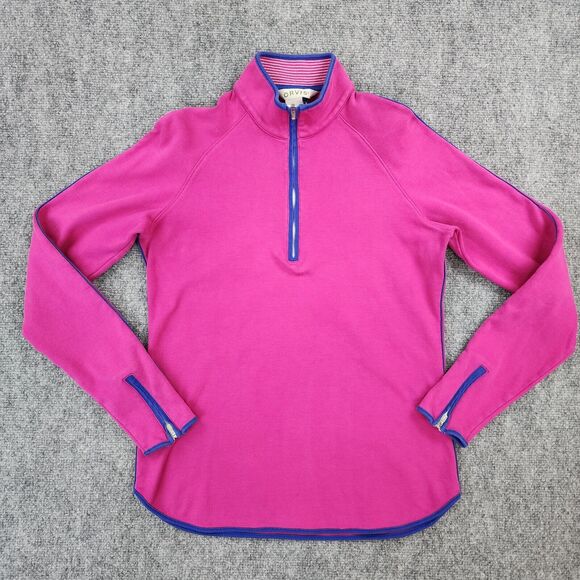Orvis Jackets & Blazers - Orvis Sweater Women Small Pink Long Sleeve 1/4 Zip Passport Pima Casual Pullover